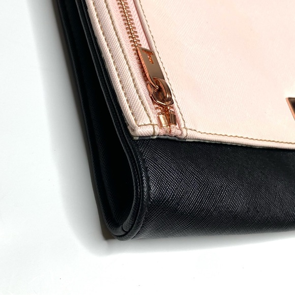 TED BAKER Pink & Black Sala Crosshatch Clutch Bag - Picture 10 of 16
